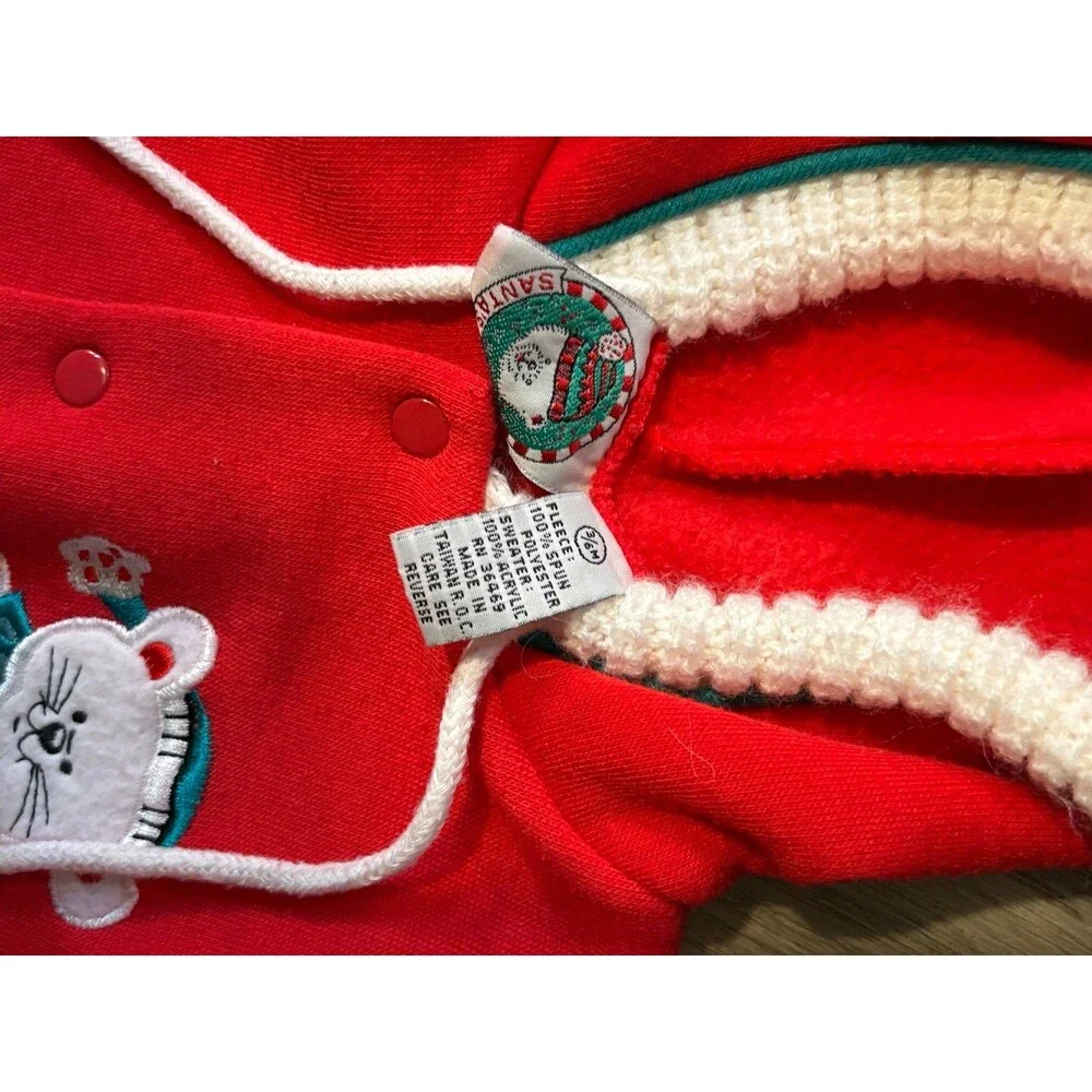 Vintage 80s Santa’s‎ Club boys hoodie hooded sweater size 3-6 months